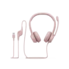 audifonos con microfono logitech h390 rosado usb control integrado