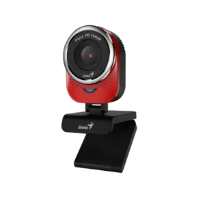 cámara webcam genius qcam 6000 2mp full hd 1080 usb enfoque fijo microfono incorporado rojo
