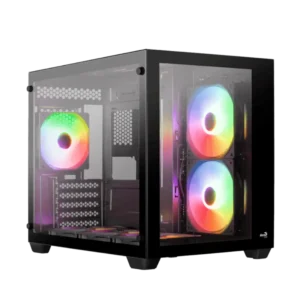case aerocool drift mini gaming mini tower negro atx 2 x usb paneles laterales vidrio templado
