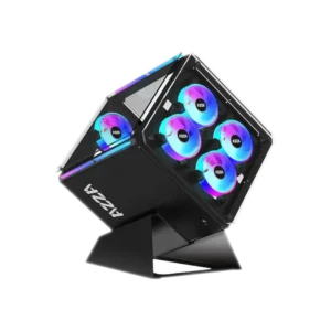 case azza 802f cube gaming caja tipo cabina negro atx paneles de vidrio y acero
