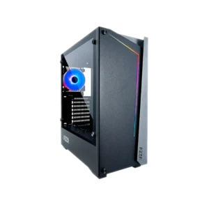 case azza apollo 430b gaming mid tower negro atx 2 x usb paneles laterales vidrio templado