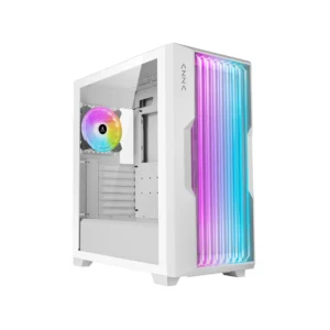 case azza guardian glass gaming mid tower blanco atx 2 x usb paneles de vidrio templado