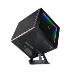 case azza regin 902 gaming caja cúbica gris negro atx 3 x usb paneles de aluminio anodizado