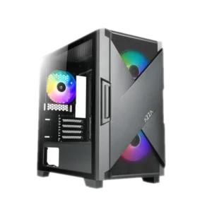 case azza xander 150 gaming mid tower negro atx 2 x usb paneles laterales vidrio templado