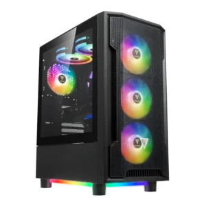 case gamdias athena m6 lite gaming mid tower atx negro 3 x usb panel frontal malla panel vidrio templado