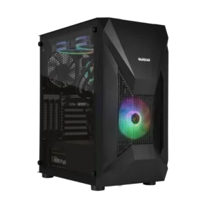 case gamdias athenea e1 elite gaming mid tower atx negro 3 x usb panel frontal de malla vengana de vidrio templado liso