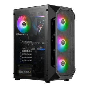 case gamdias aura gc1 gaming mid tower atx negro 3 x usb panel frontal malla panel lateral vidrio templado