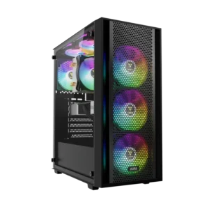 case gamdias aura gc2 elite gaming mid tower negro 3 x usb panel frontal de malla ventana de vidrio templado