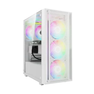 case gamdias aura gc2 elite wh gaming mid tower blanco 3 x usb panel frontal de malla de vidrio templado