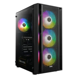 case gamdias aura gc2 gaming mid tower atx negro 3 x usb panel frontal malla panel lateral vidrio templado