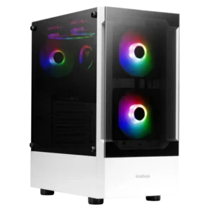 case gamdias talos e3 gaming mid tower blanco atx 3 x usb panel frontal y lateral vidrio templado