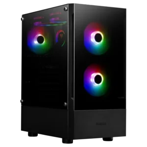 case gamdias talos e3 gaming mid tower negro atx 3 x usb panel frontal y lateral vidrio templado