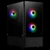 case gamdias talos e3 gaming mid tower negro atx 3 x usb panel frontal y lateral vidrio templado