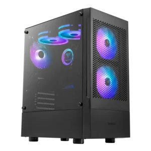 case gamdias talos e3 mesh gaming mid tower negro atx 3 x usb panel lateral vidrio templado