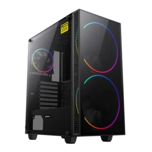 case gamemax black hole gaming midi tower negro atx 2 x usb vidrio templado