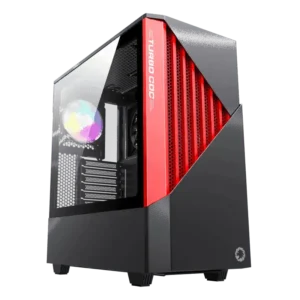 case gamemax contac coc bg gaming mid tower negro rojo atx 2 x usb panel vidrio templado