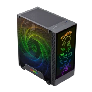 case gamemax kreator gaming mid tower negro atx 2 x usb lateral vidrio templado