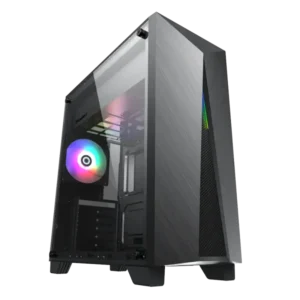 case gamemax nova n6 gaming midi tower negro atx 2 x usb lateral cristal