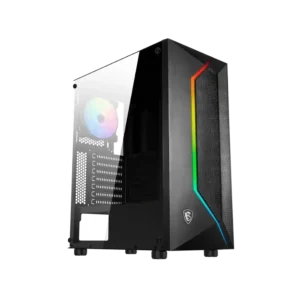 case msi mag vampiric 100r full tower negro 1 x usb 3.2 2 x usb 2.0 lateral vidrio templado panel frontal de malla