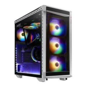 case xpg battlecruiser gaming mid torre blanco atx 2 x usb paneles laterales vidrio templado panel frontal magnético