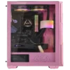 case xpg starker air gaming mid tower rosado atx 2 x usb paneles laterales vidrio templado panel frontal malla magnética