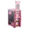 case xpg starker air gaming mid tower rosado atx 2 x usb paneles laterales vidrio templado panel frontal malla magnética