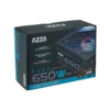 fuente de poder azza gaming 650w psu atx 12v 80 plus bronze 100 240v negro