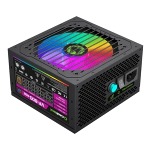 fuente de poder gamemax gaming 800w vp 800 rgb bronze atx 12v iluminación led negro