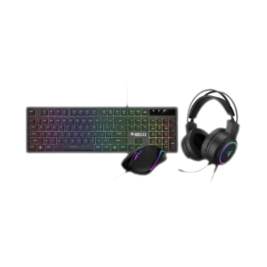 kit teclado mouse audífonos gaming gamdias poseidon e2 argb dpi 3600 diseño ergonómico negro