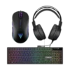 kit teclado mouse audífonos gaming gamdias poseidon e2 argb dpi 3600 diseño ergonómico negro