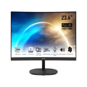 monitor curvo msi curvo pro mp2412c 23.6" led fhd 1920 x 1080 1ms pantalla antiparpadeo con certificación tuv