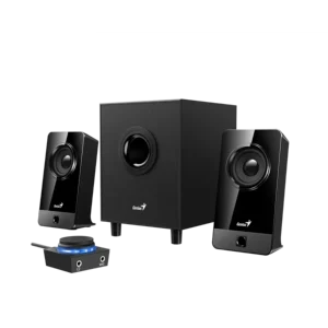 subwoofer genius sw 2.1 300x negro 3.5mm 10w control de línea