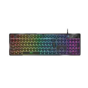 teclado genius gaming scorpion k7 plus español rgb led usb antiderrame pane de control volúmen negro