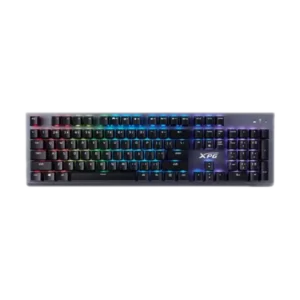 teclado xpg gaming led rgb interruptores mecánicos rojos usb c desmontable 104 teclas gris metálico