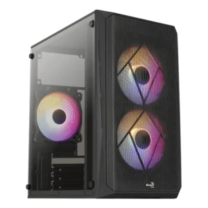 case aerocool cs 107 minitorre negro microatx rgb usb2.0 usb 3.0 panel acrilico