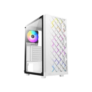 case azza spectra white gaming mid tower blanco atx 3 x usb lámina malla magnética