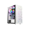 case azza spectra white gaming mid tower blanco atx 3 x usb lámina malla magnética