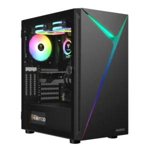 case gamdias argus e4 elite gaming mid tower negro atx 3 x usb panel izquierdo de vidrio templado