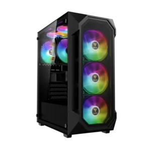 case gamdias aura gc1 elite gaming mid tower negro 3 x usb panel frontal de malla panel lateral de vidrio templado