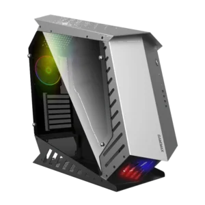 case gamemax autobot gaming full tower negro plata atx 4 x usb lateral doble vidrio templado