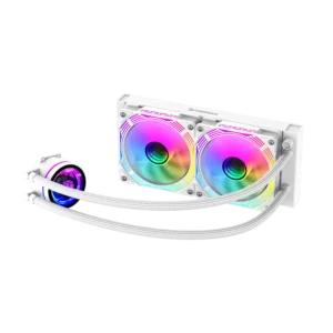 enfriador liquido gamemax ice chill 240 argb 4 pines 250w amplia compatibilidad intel lga amd cabezal giratorio blanco