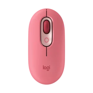 mouse logitech pop emoji 1000dpi inalámbrico 4 botones multidispositivo rosa intenso