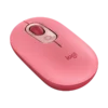 mouse logitech pop emoji 1000dpi inalámbrico 4 botones multidispositivo rosa intenso