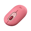 mouse logitech pop emoji 1000dpi inalámbrico 4 botones multidispositivo rosa intenso