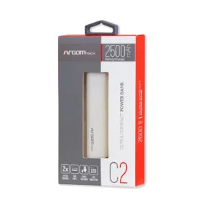 power bank argom c2 2500mah ultracompacto usb blanco