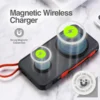 power bank argom st10 magnetico 10000mah 3 en 1 con cable ultradelgado negro