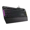 teclado asus gaming k1 rgb usb perilla de volúmen resistente a derrames negro