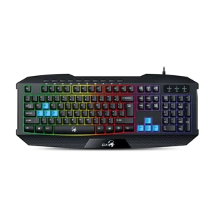 teclado genius gaming scorpion k215 español rgb usb 7 colores multimedia negro